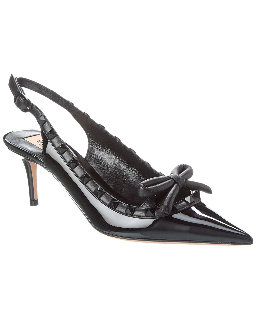 Valentino Rockstud 60 Patent Slingback Pump - 1