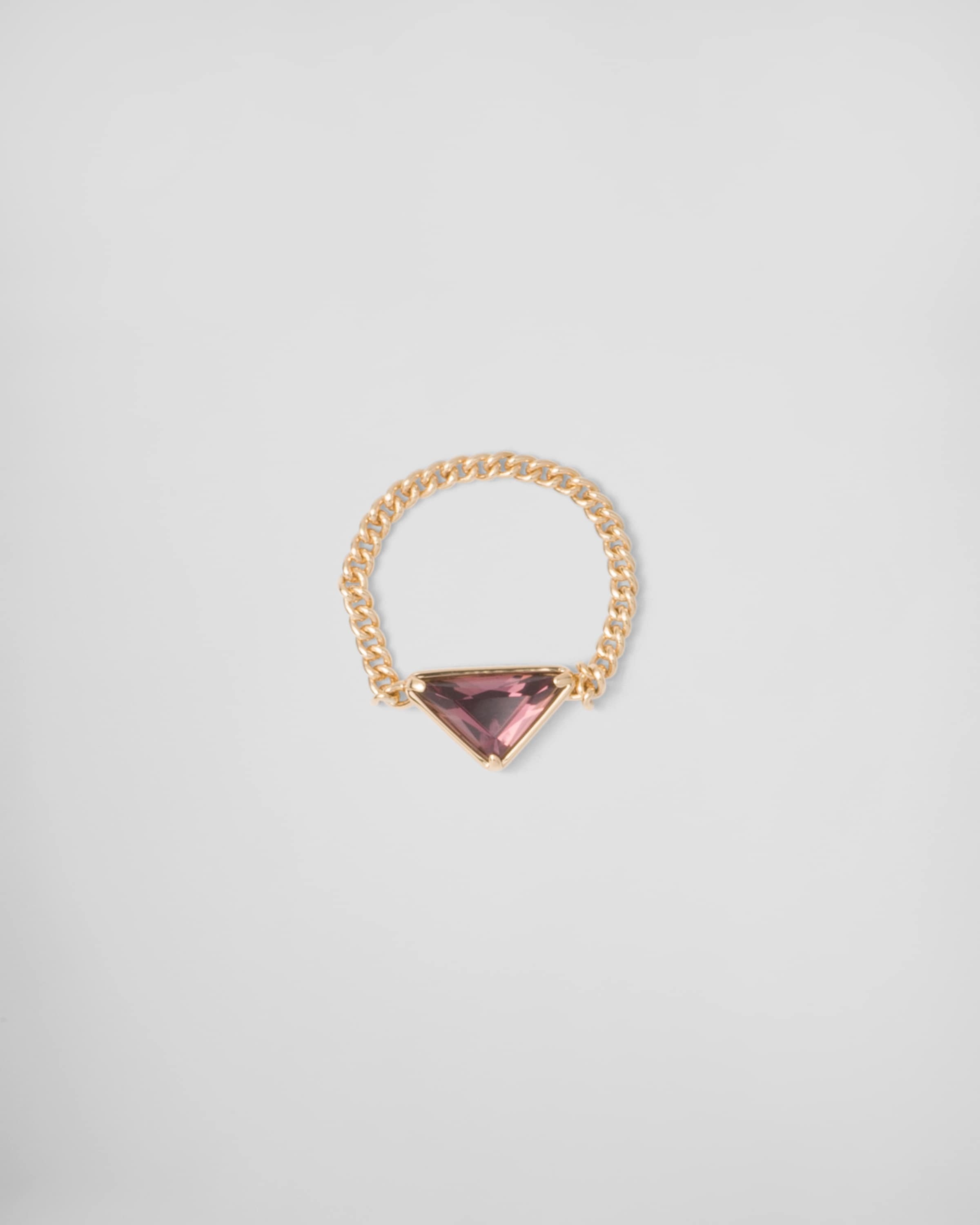 Eternal Gold chain ring in yellow gold with amethyst - 1