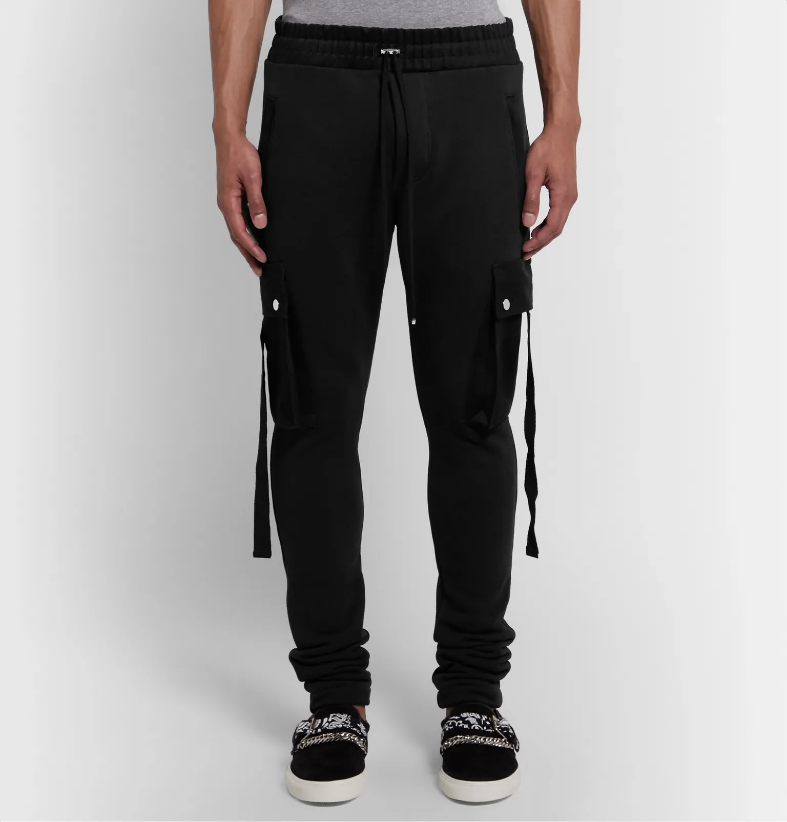 Slim-Fit Tapered Twill-Trimmed Loopback Cotton-Jersey Cargo Sweatpants - 4