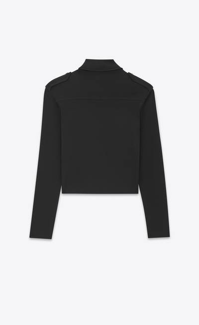 SAINT LAURENT cropped polo shirt in viscose outlook
