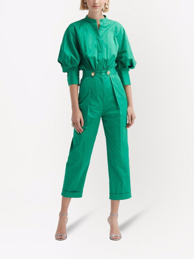 Oscar de la Renta puff-sleeve cropped wool jumpsuit outlook