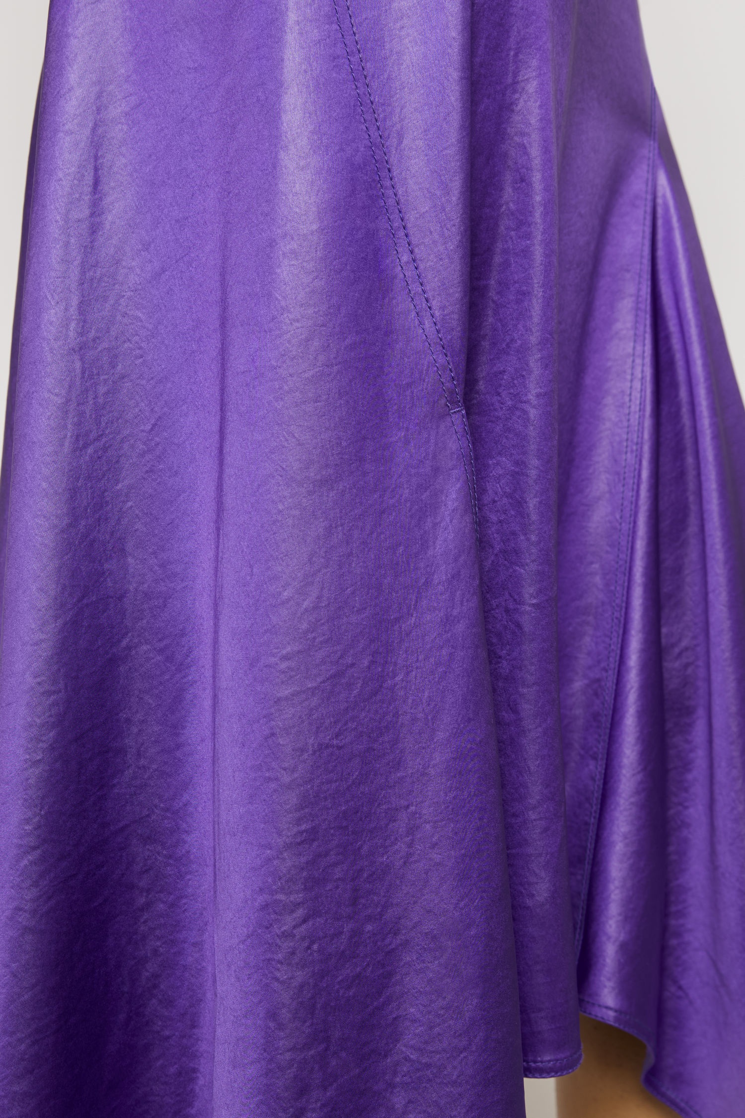 Bias-cut satin skirt electric purple - 6