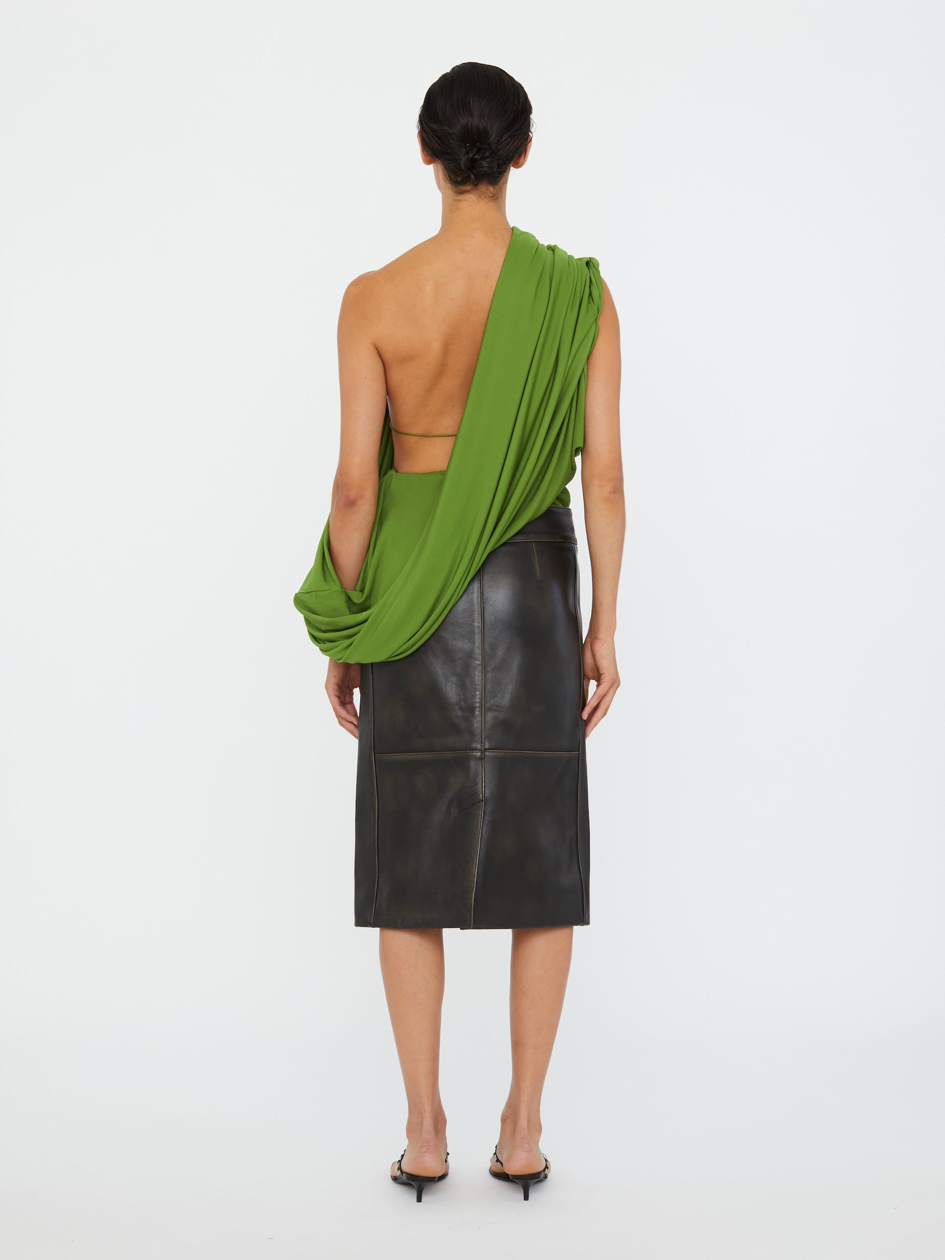 Burnished Eddie Leather Skirt - 2