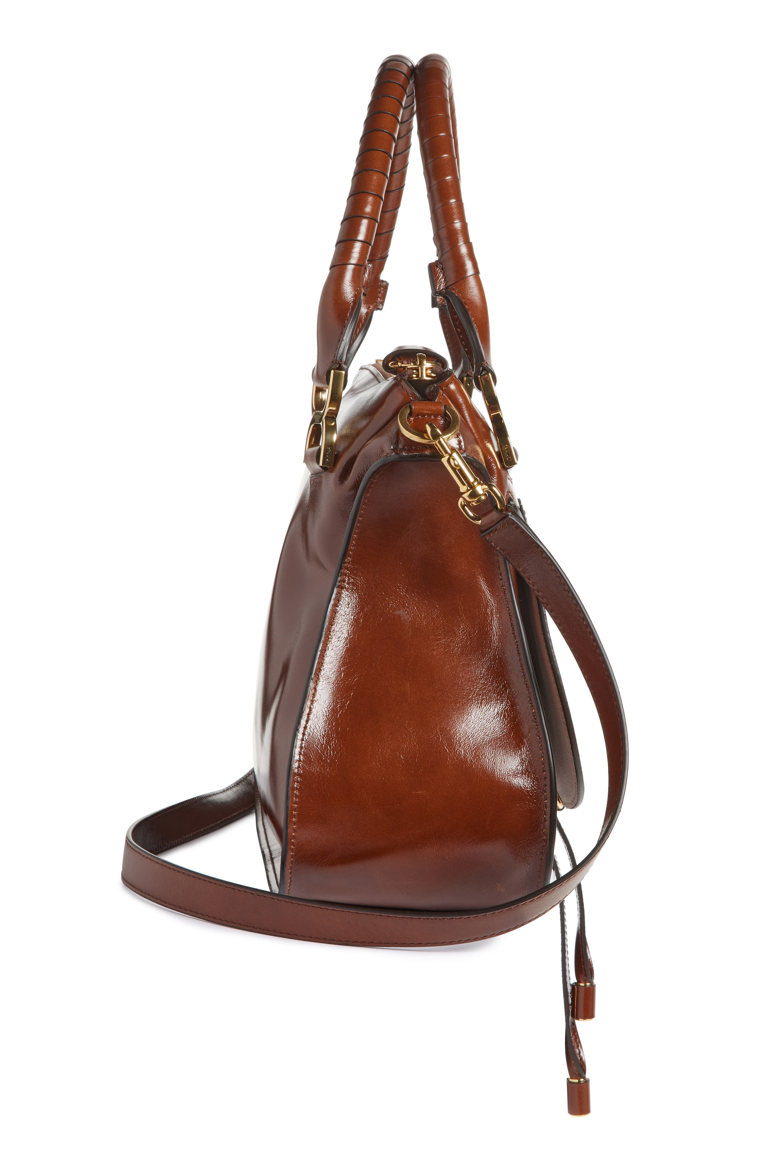 Chloé Medium Marcie Leather Satchel in 25E Sooty Brown at Nordstrom - 5