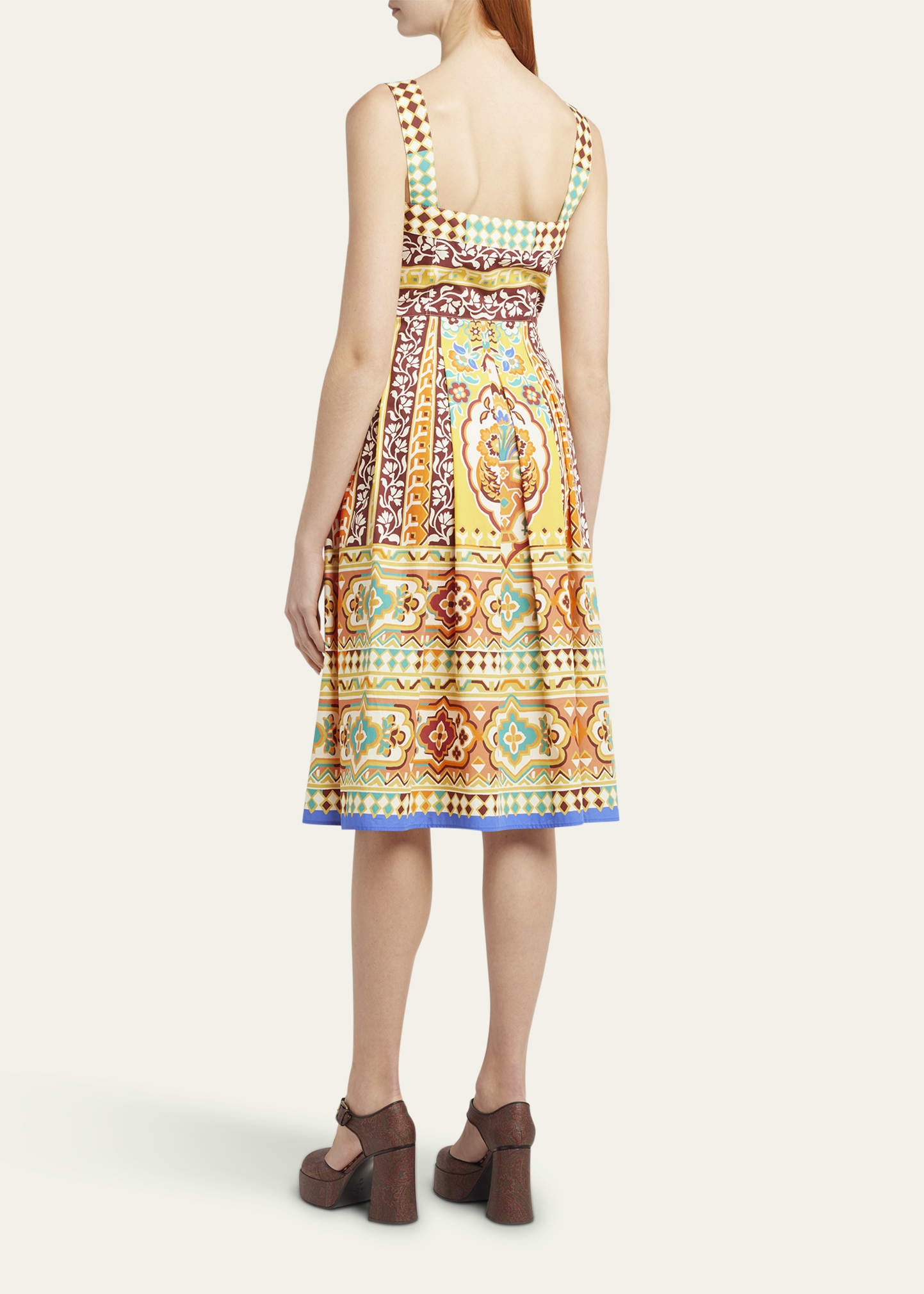 Sleeveless Pleated Poplin Midi Dress - 3
