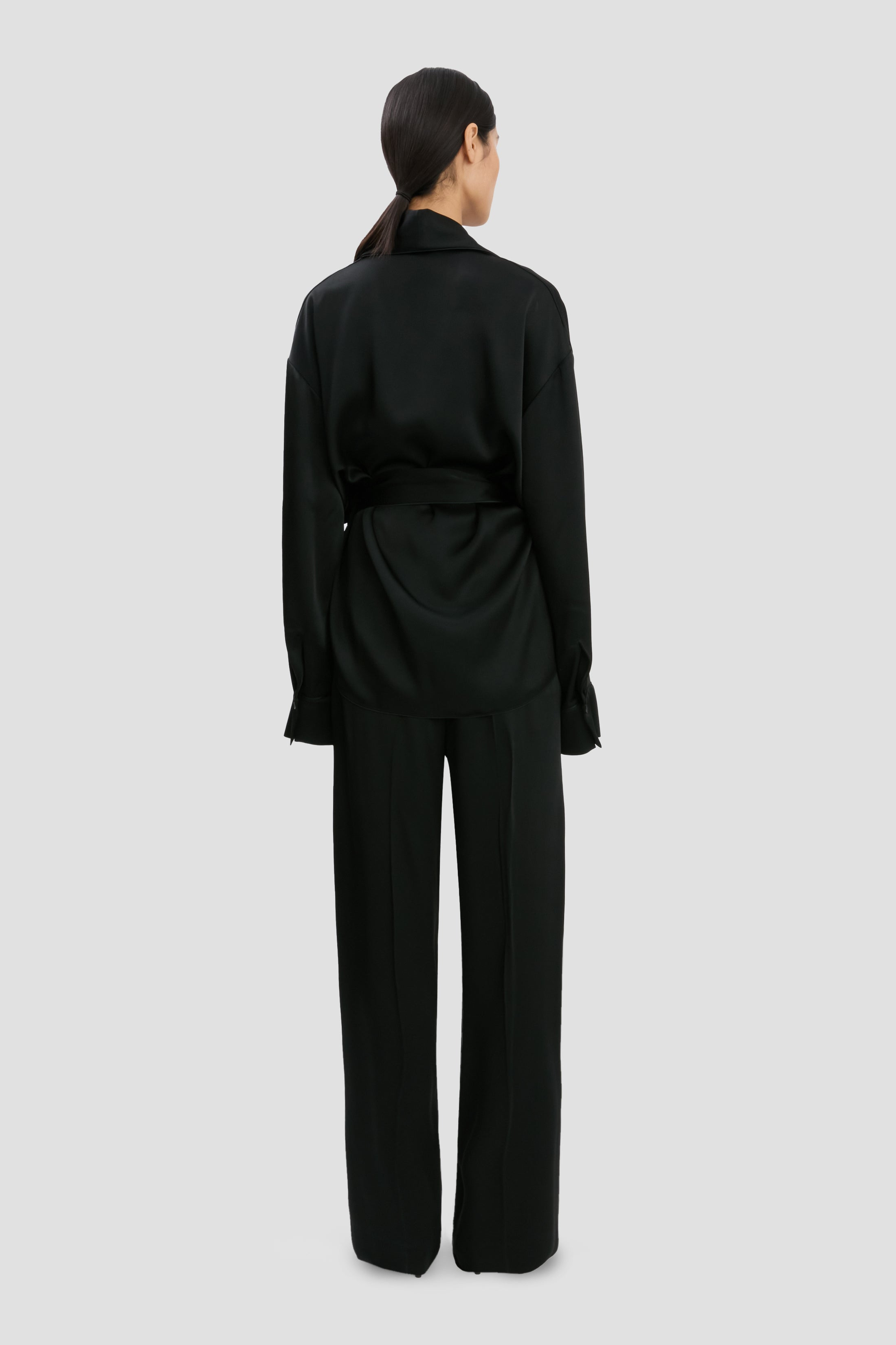 Pyjama Wrap Blouse In Black - 5