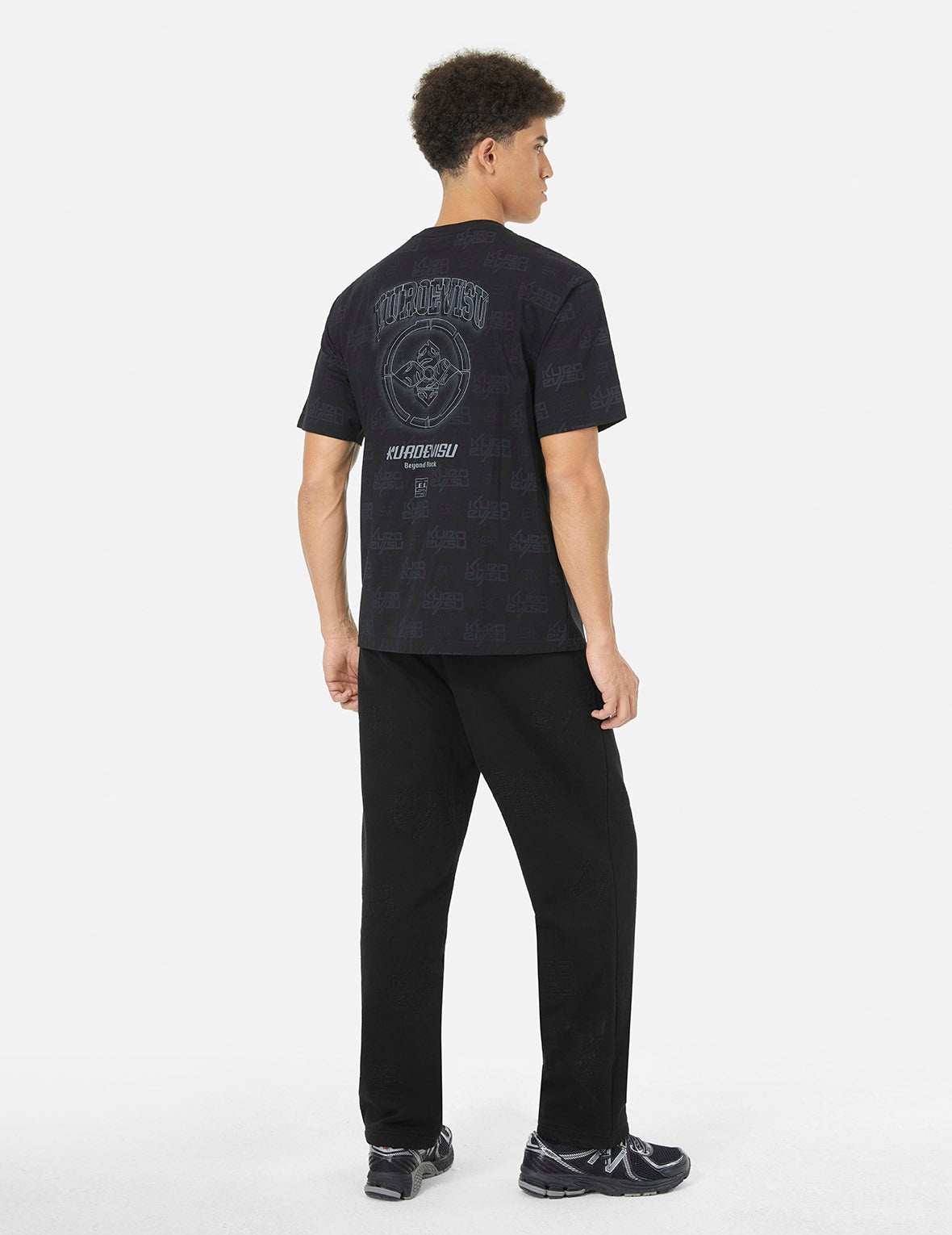 Allover Logo Stitching Regular Fit Quilting Sweatpants - 4