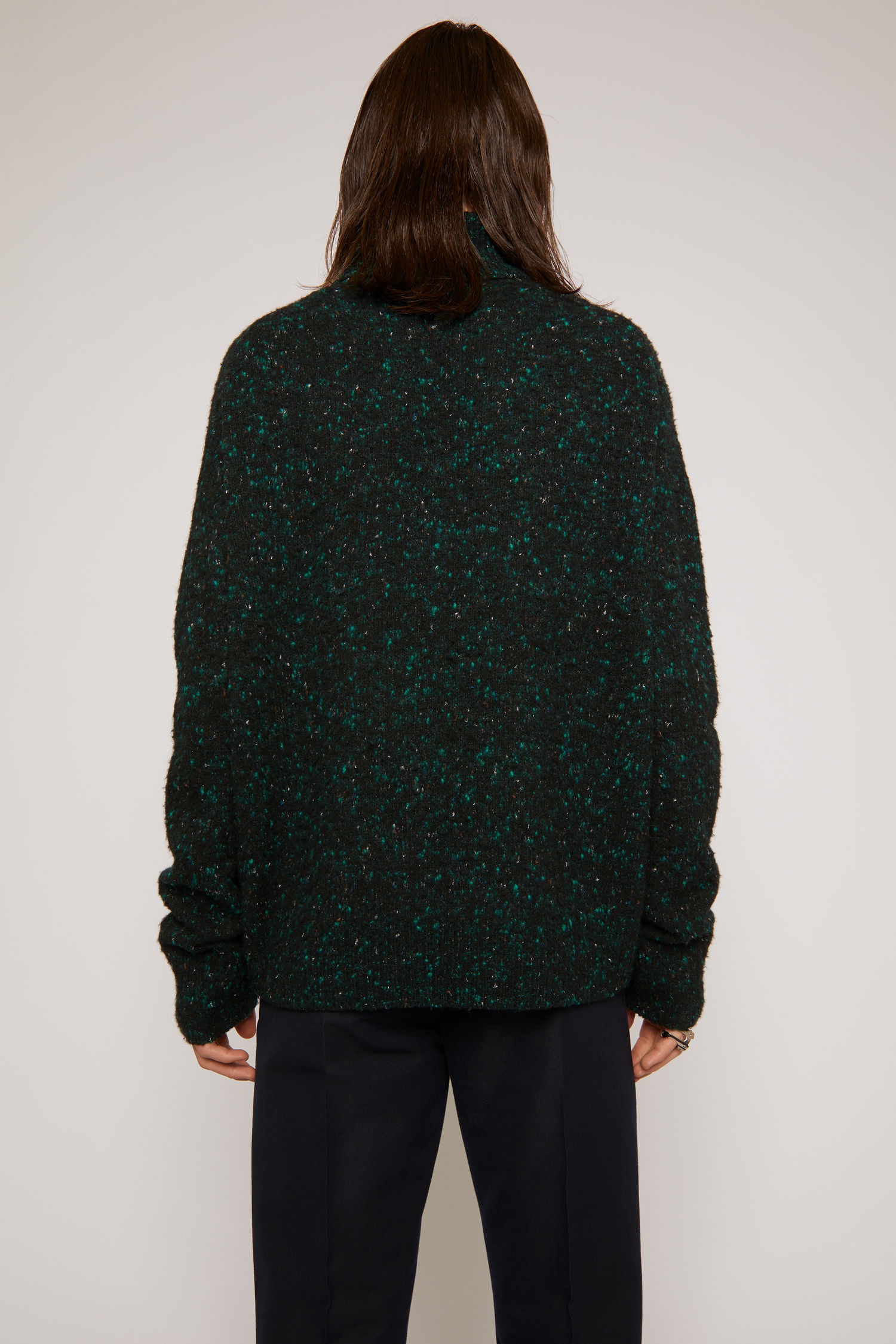 Flecked high-neck sweater black/green - 3