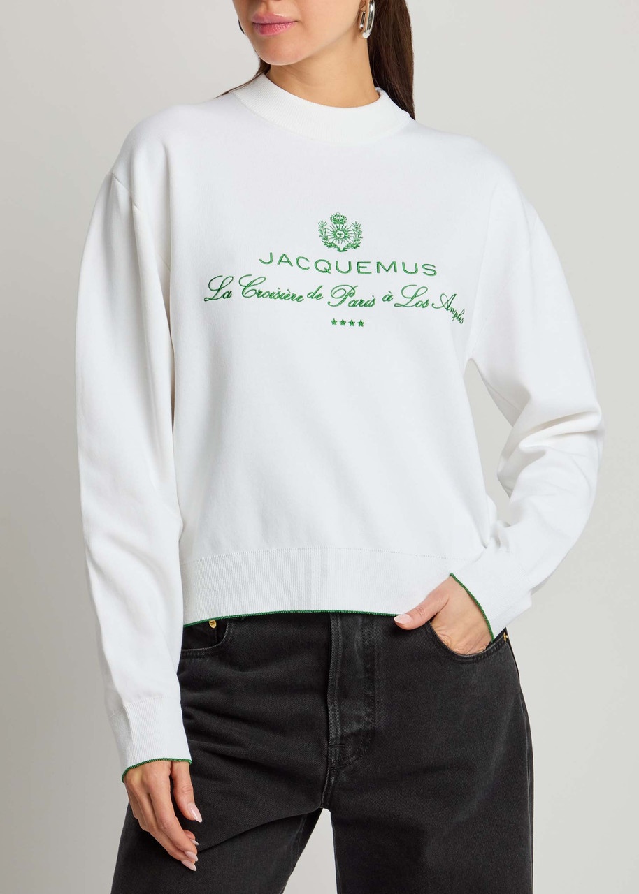 Jacquemus La Maille Venice Embroidered Cotton-blend Sweatshirt - 2