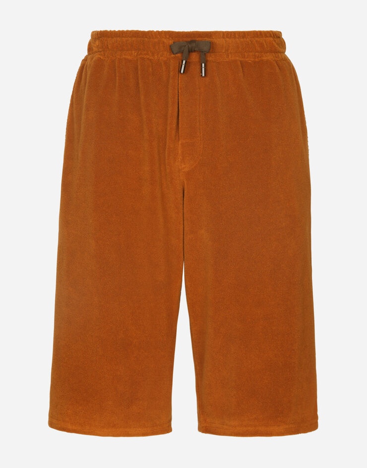 Terrycloth jogging shorts with logo tag - 1