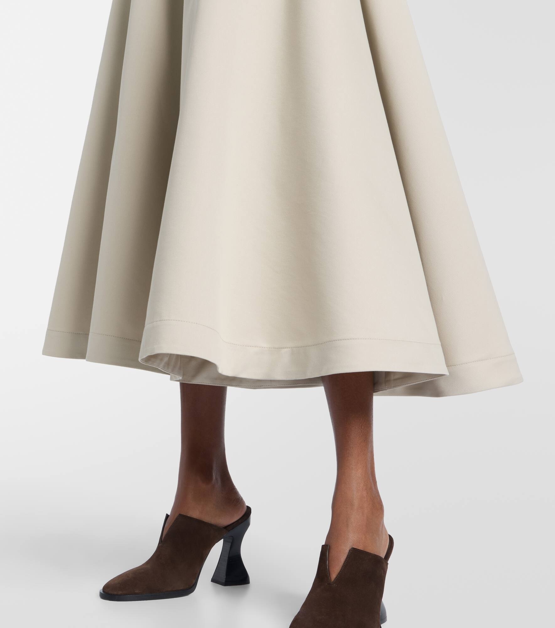 Cotton and silk twill culottes - 5