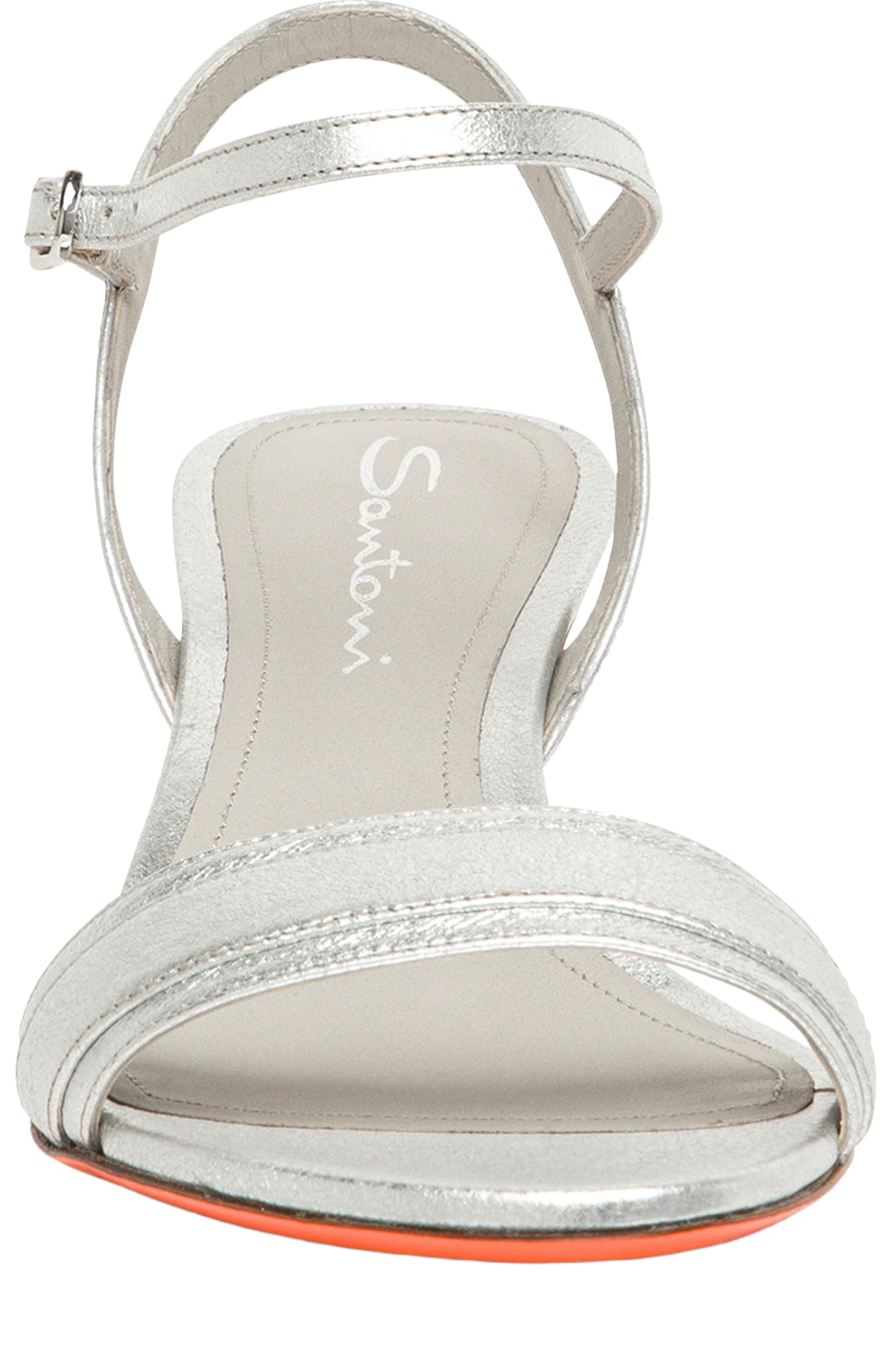 Santoni Women's mid-heel sandal in Silver at Nordstrom - 2