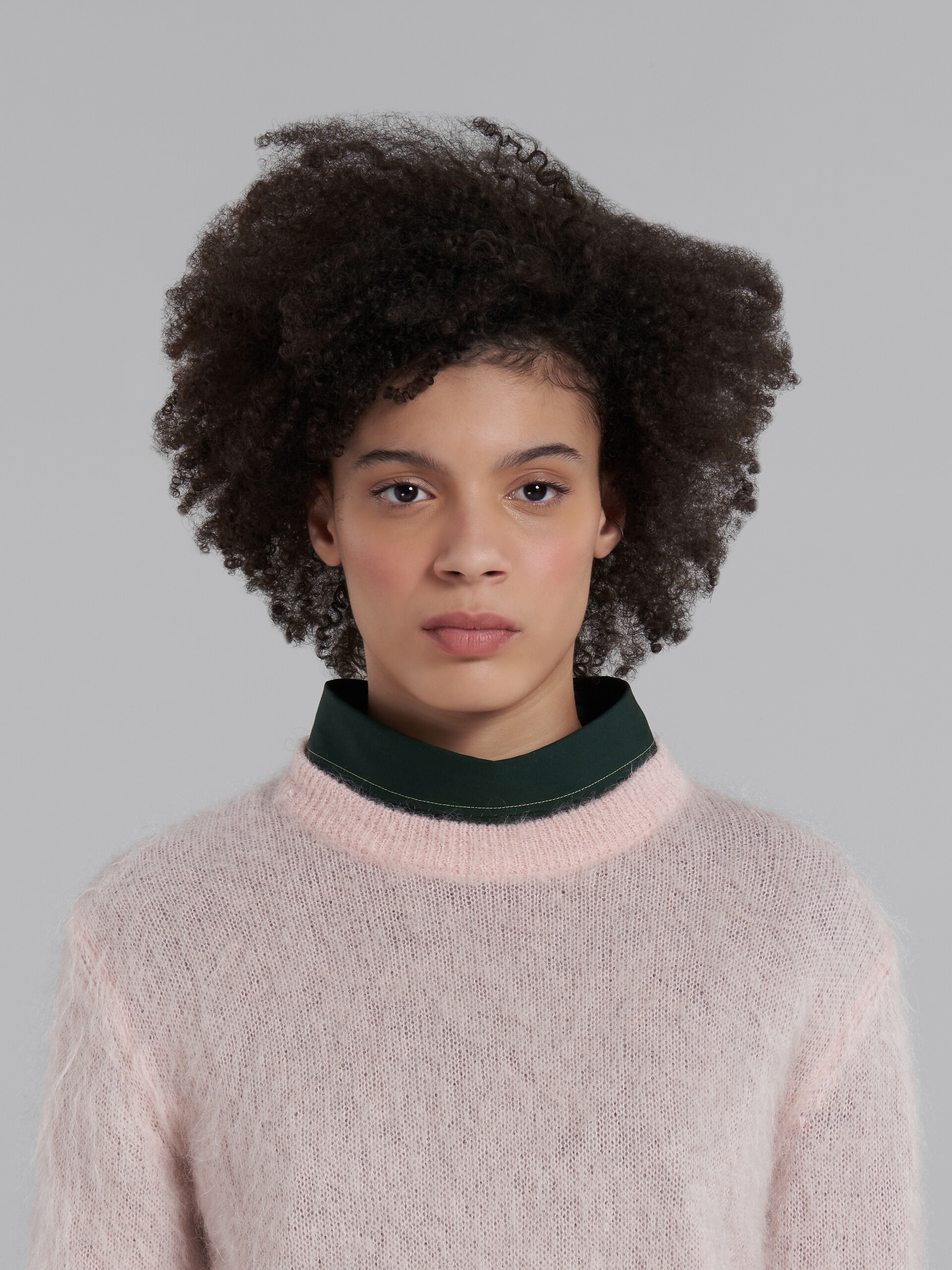PINK MOHAIR AND WOOL JUMPER - 4