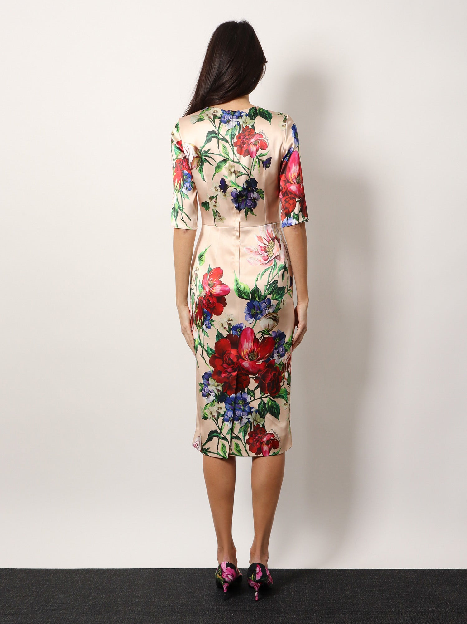 Satin Dress With Iconic Floral Print - 7