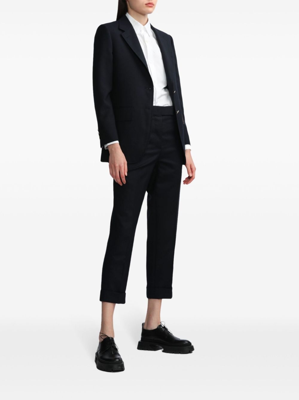 Super 120's wool twill slim-fit trousers - 2