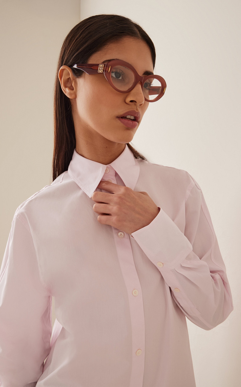 Loewe Anagram Round-Frame Acetate Glasses pink outlook