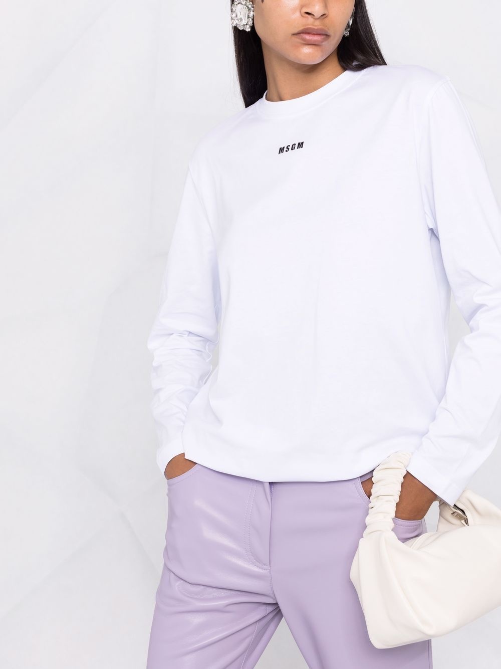 logo-print long-sleeve T-shirt - 3