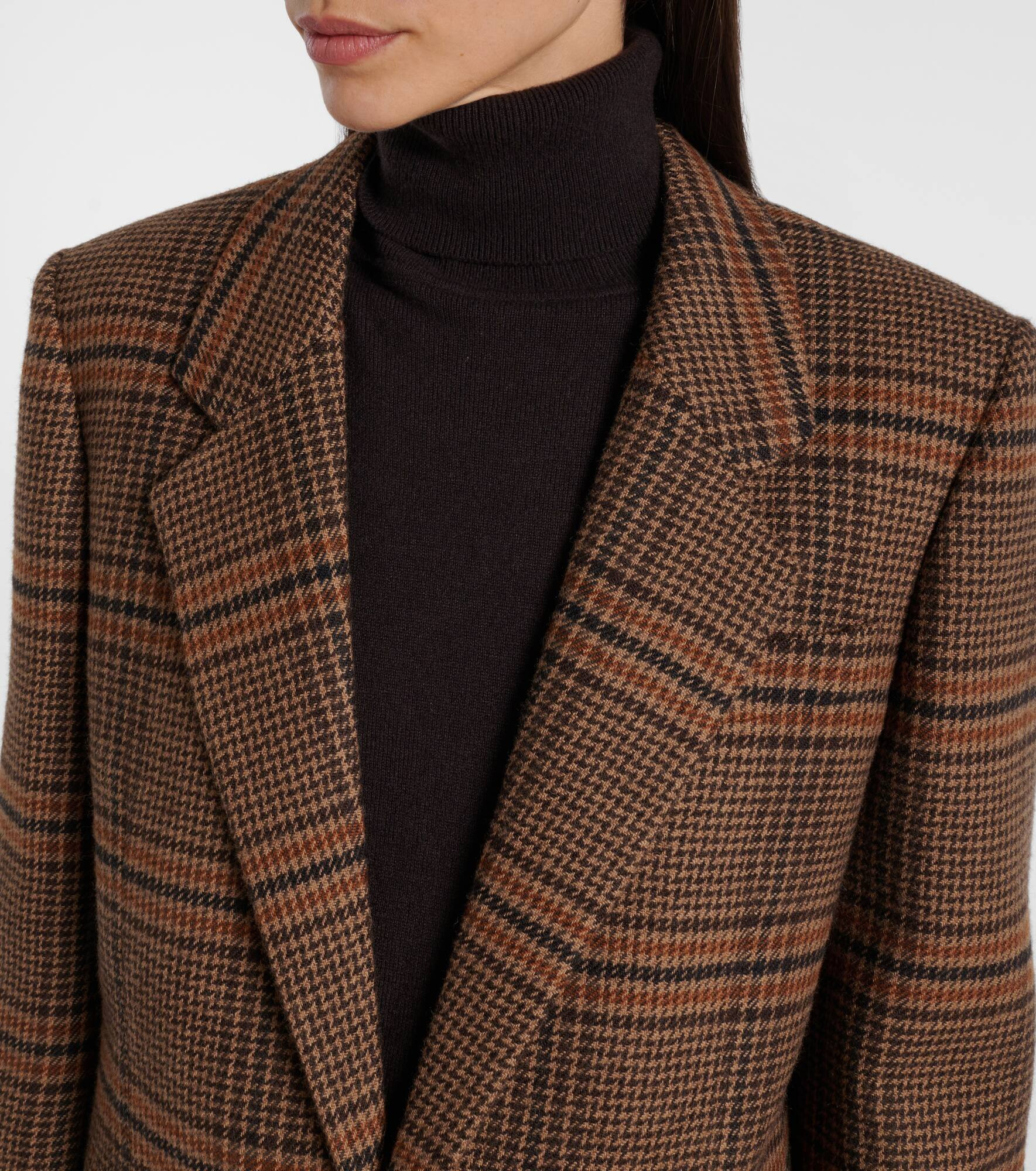Checked wool blazer - 4
