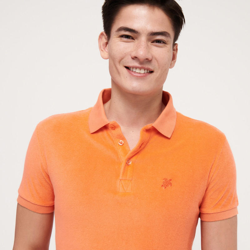 Men Terry Polo Shirt Solid 5