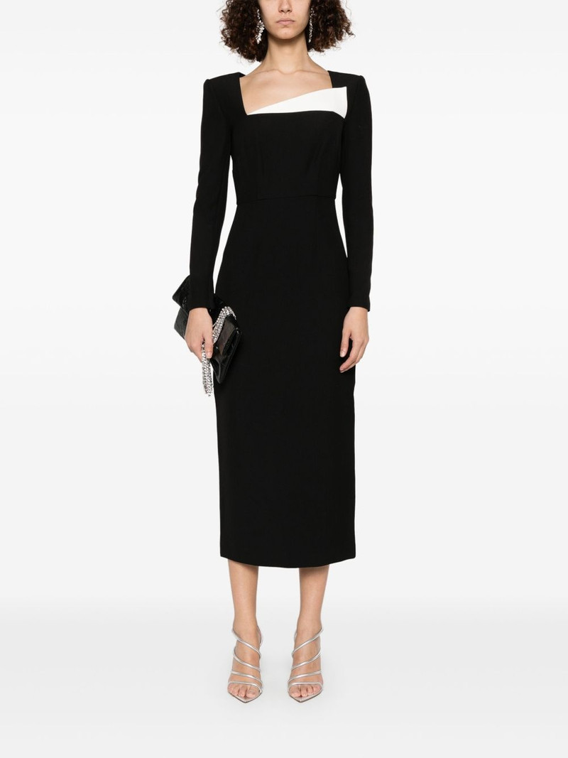 ROLAND MOURET crepe long-sleeve midi dress outlook
