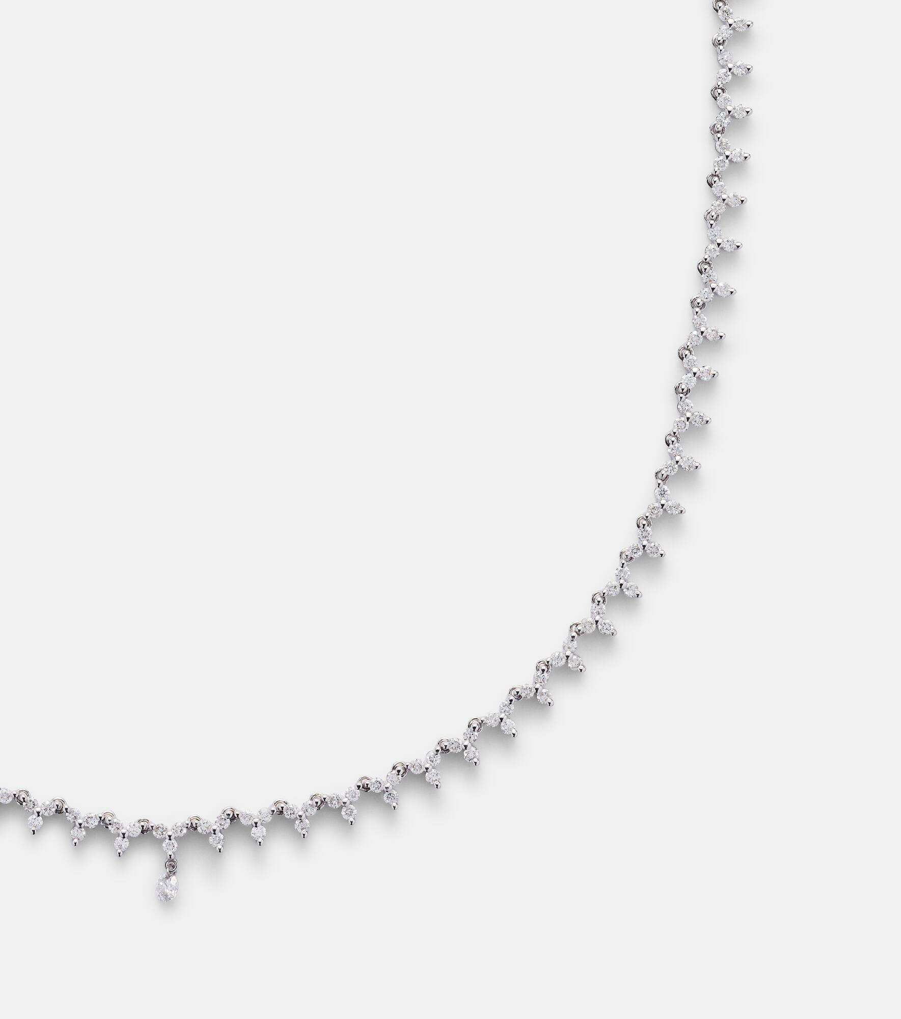18kt white gold tennis necklace with diamonds - 4