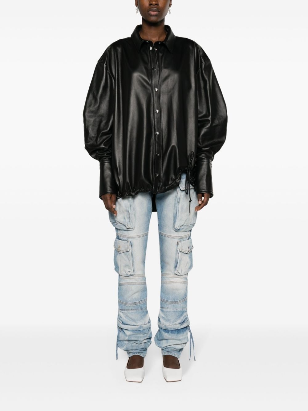 leather shirt jacket - 2