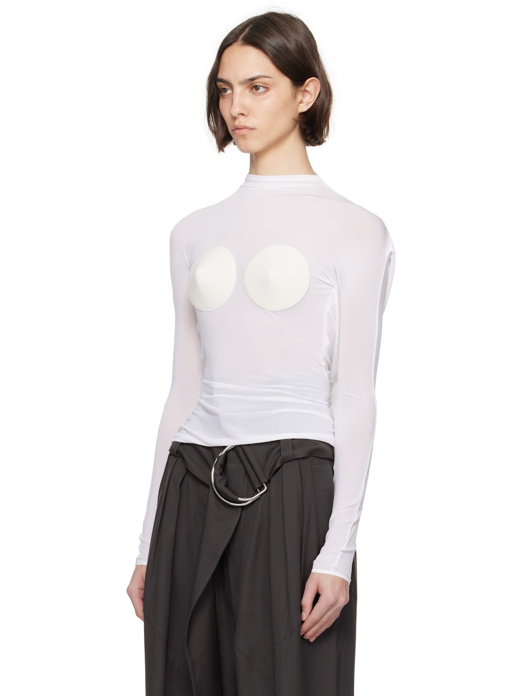 White 'The Backless Conical' Top - 4