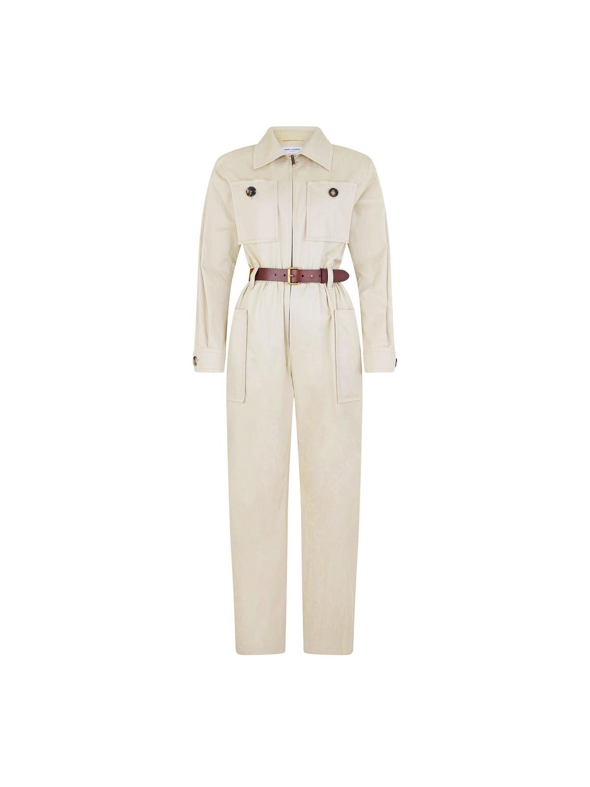 【関税＆送料込み】Saint Laurent Cotton Gabardine Jumpsuit Saint Laurent Strapless Jumpsuit in Cotton Gabardine | Saks