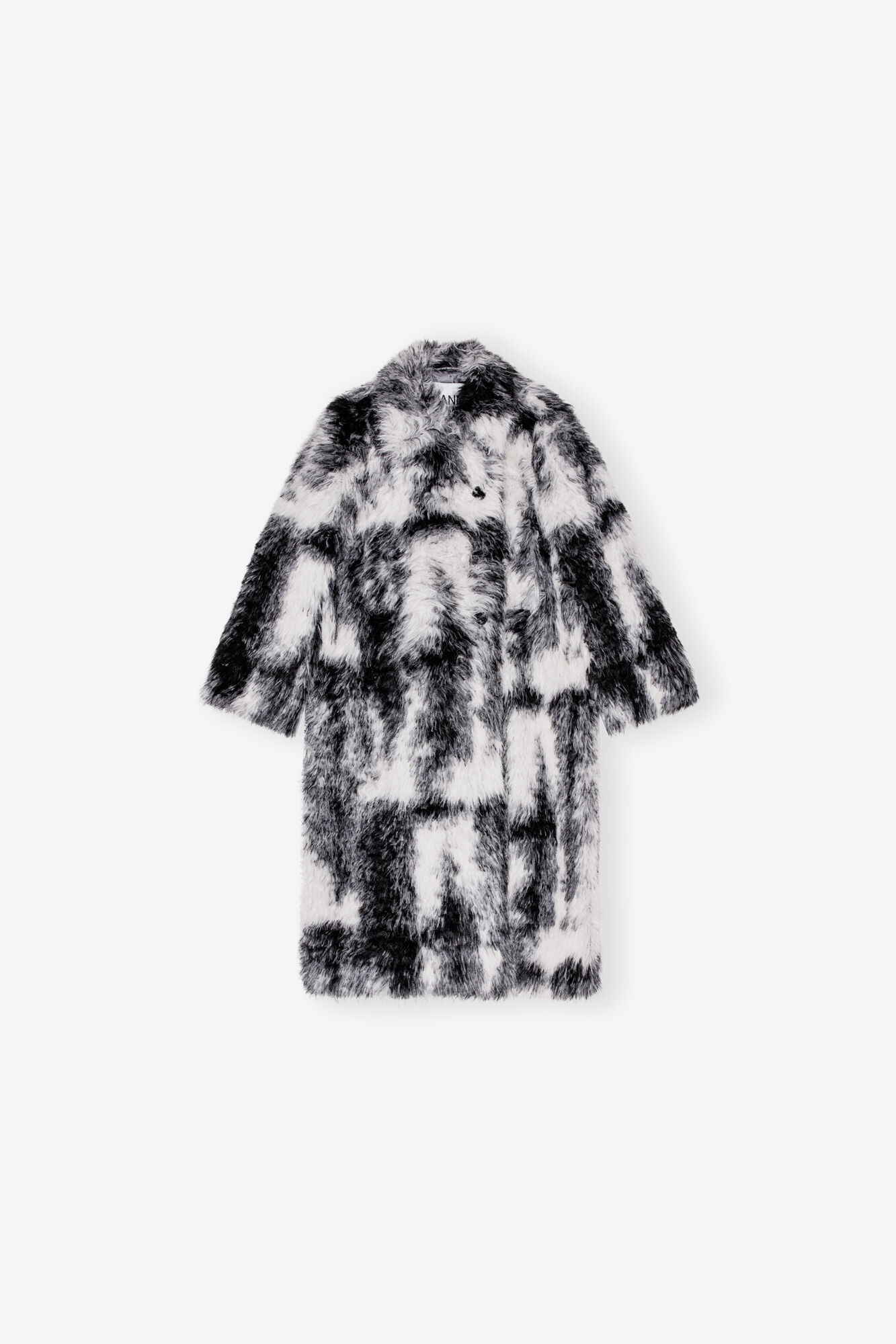 BLACK AND WHITE FAUX FUR COAT - 1