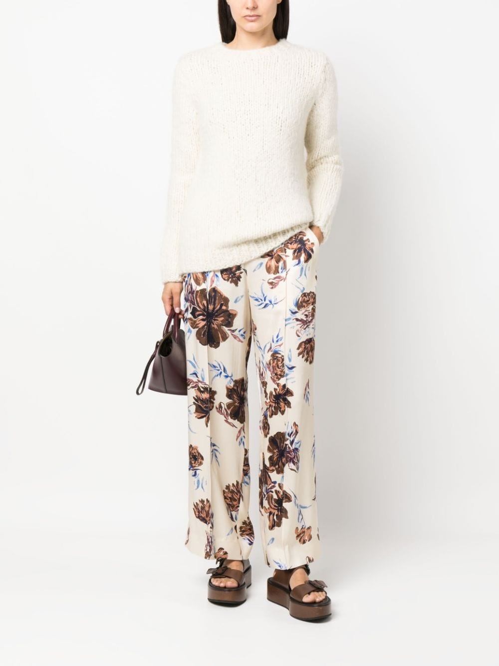 floral-print wide-leg trousers - 2