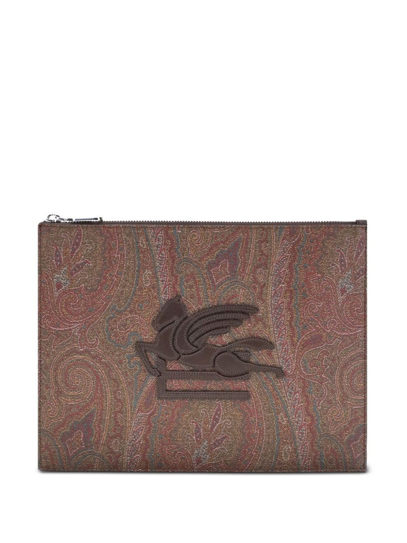 logo-patch paisley-pattern pouch 1