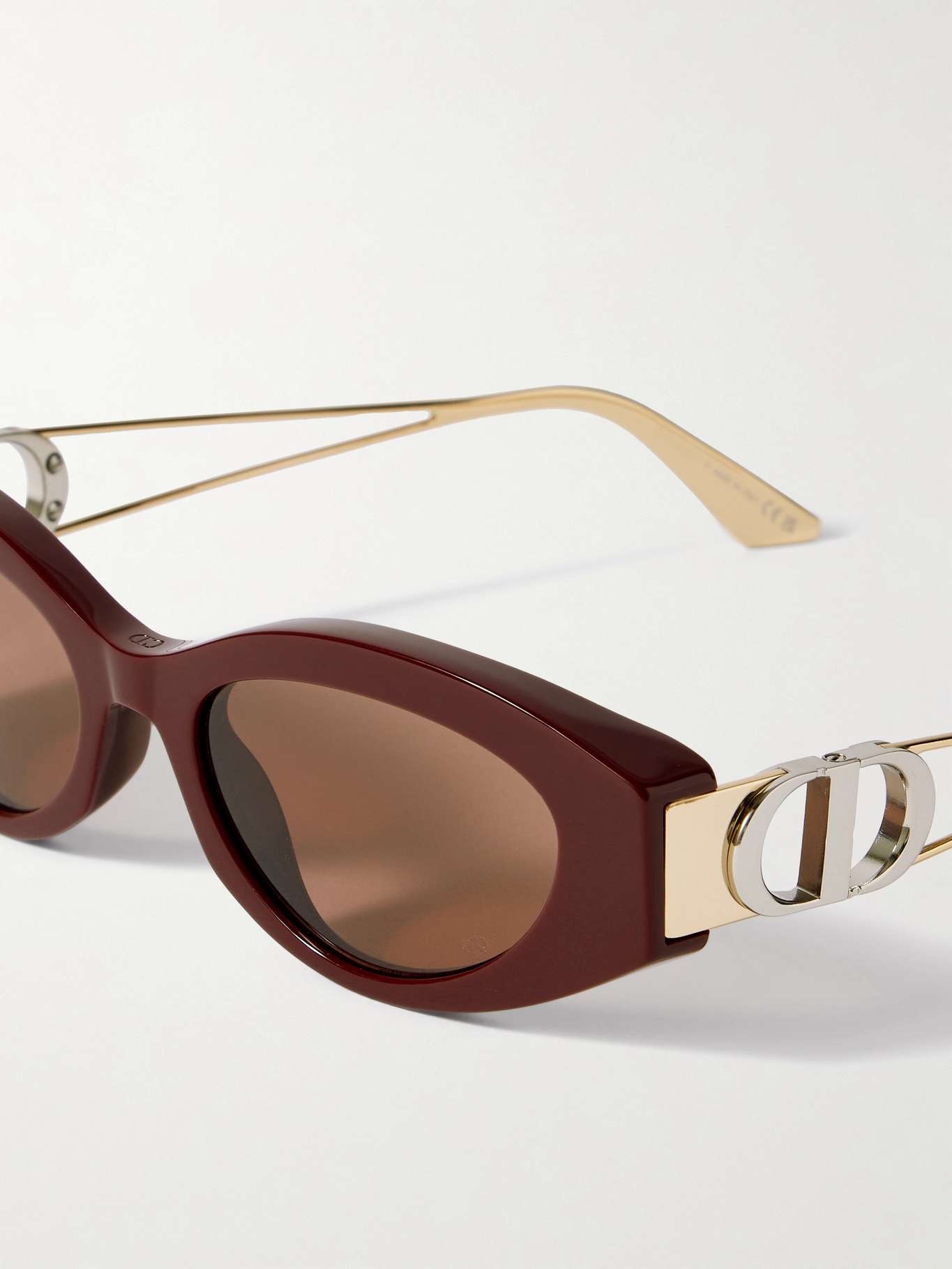 30Montaigne B6I cat-eye acetate and gold- and silver-tone sunglasses Red - 4