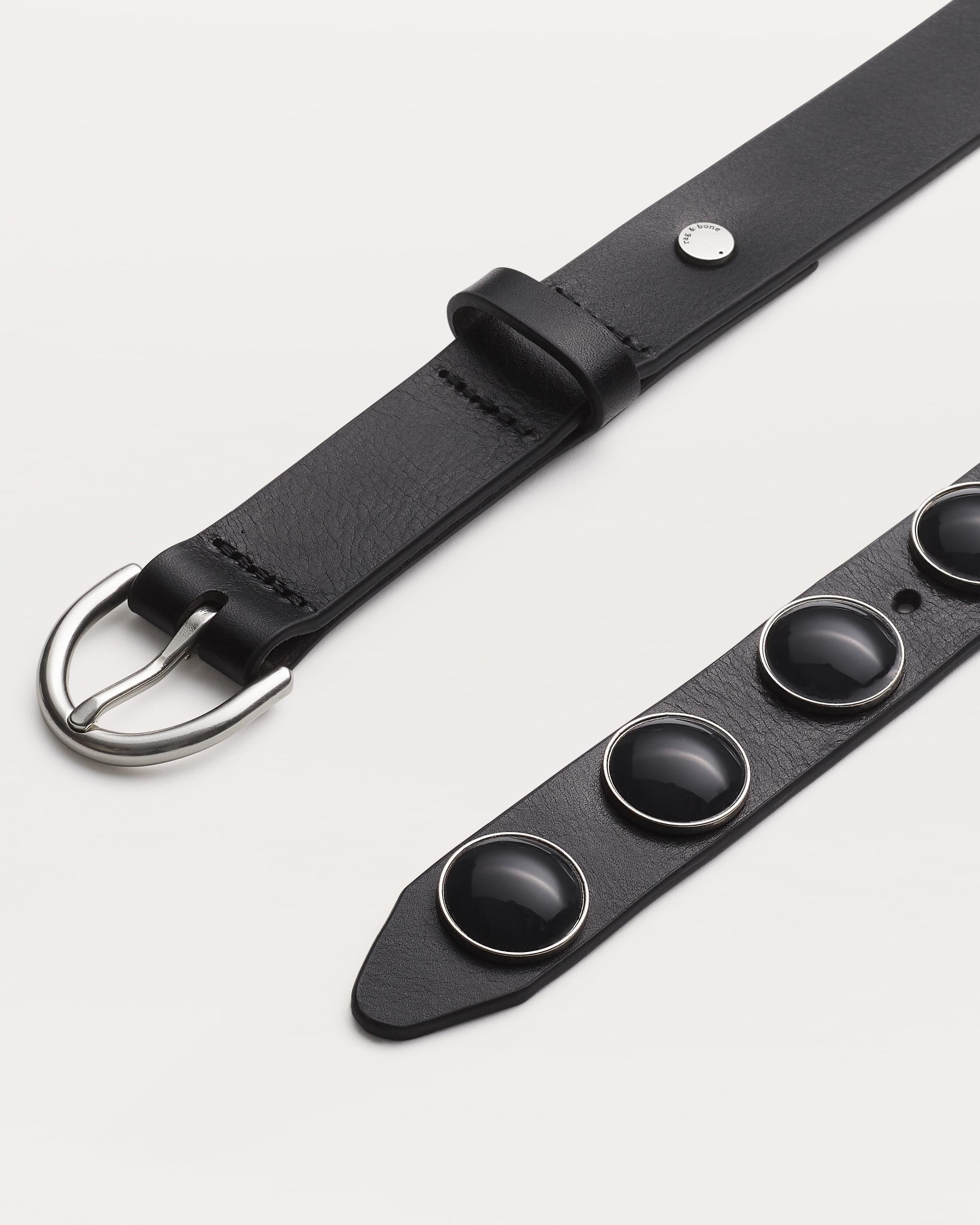 Cabochon Leather Belt - 3