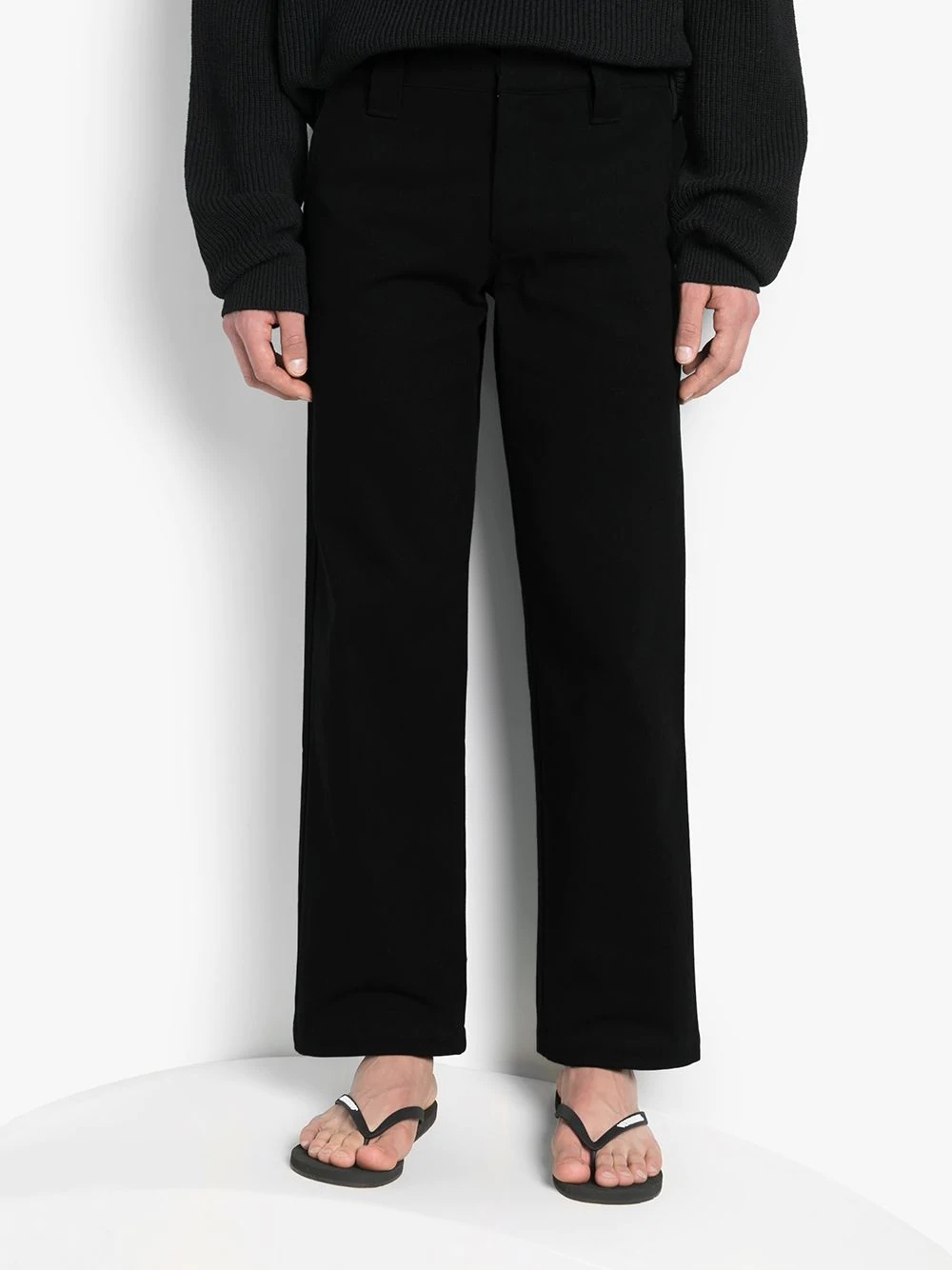 straight-leg mid-rise trousers - 2