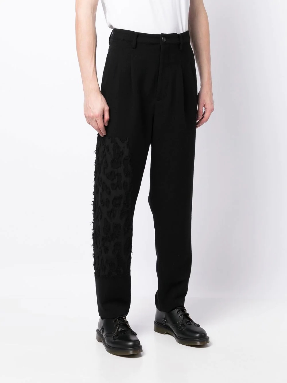 panelled high-waisted trousers - 4