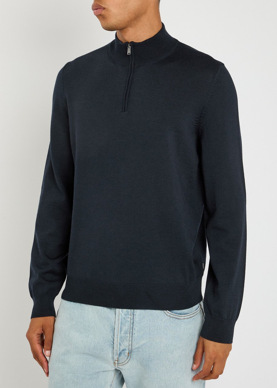 Boss Ebenji Half-zip Fine-knit Jumper - 2