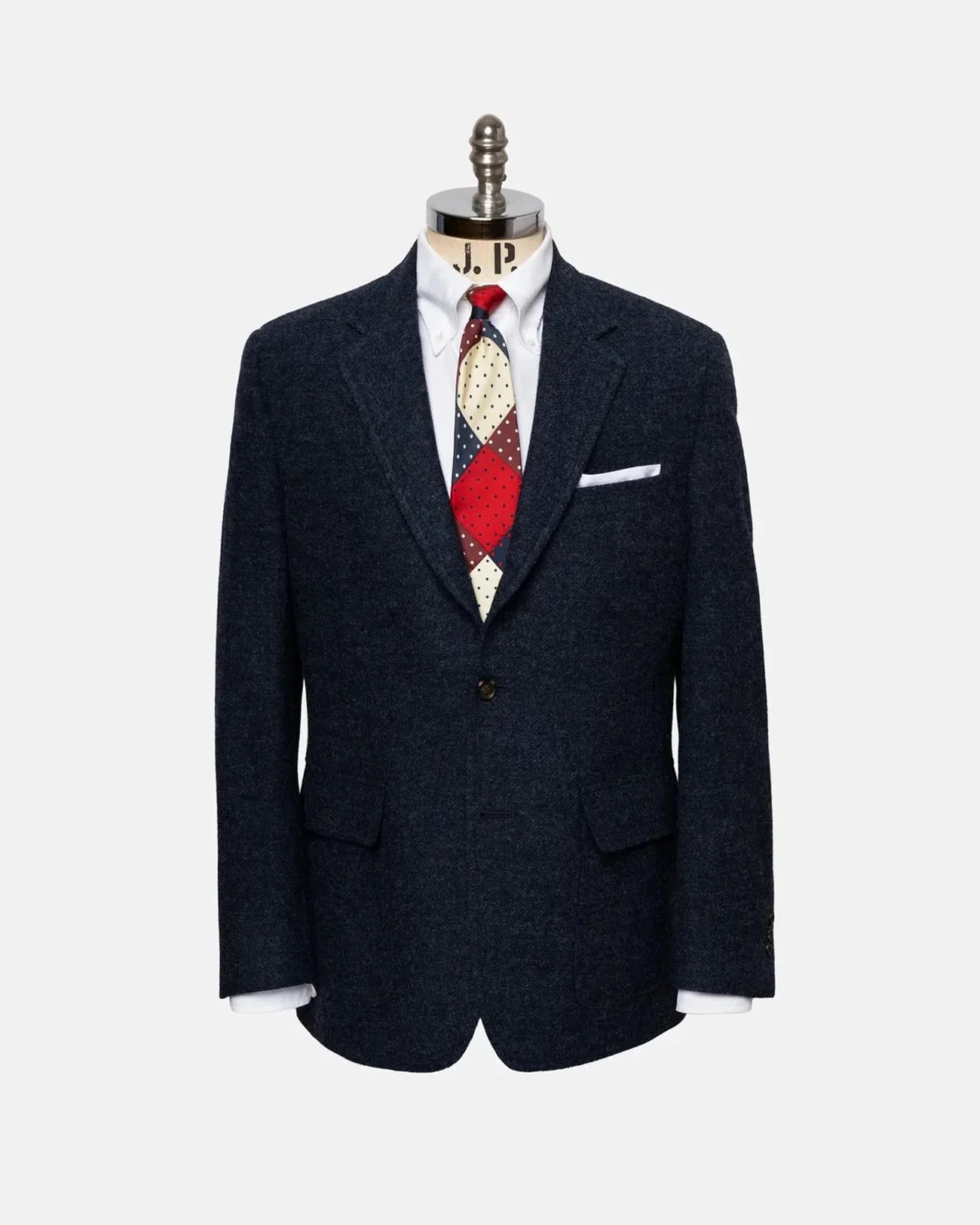 MADE-IN-CANADA BLUE MARL SHAGGY DOG SCOTTISH SHETLAND WOOL SPORT COAT - 1