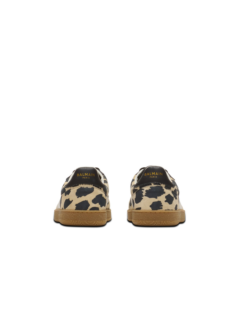 Balmain Swan leopard print suede leather trainers 5
