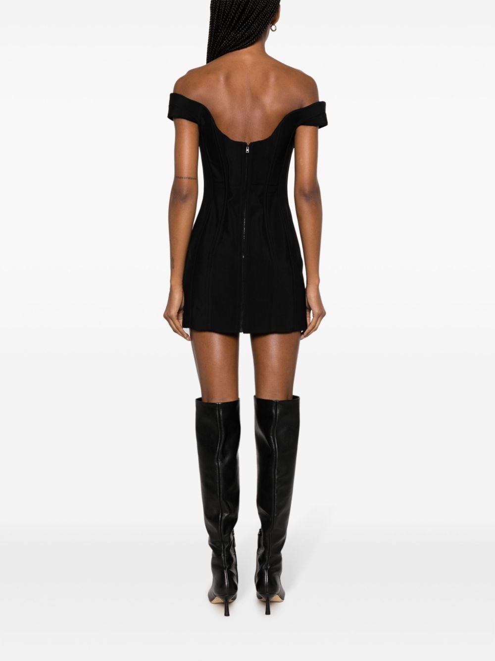 wavy-detail corset minidress - 4