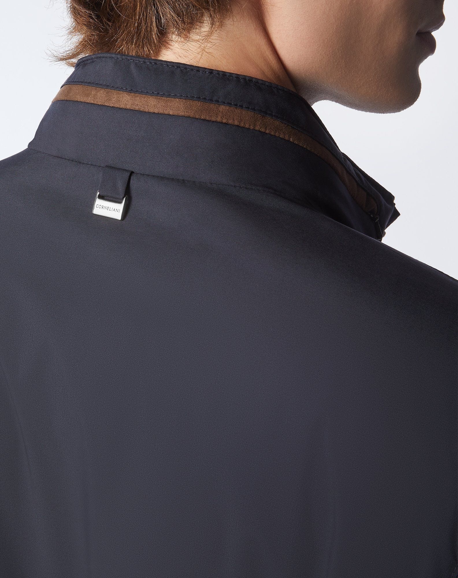 Navy blue water-repellent fabric caban - 5
