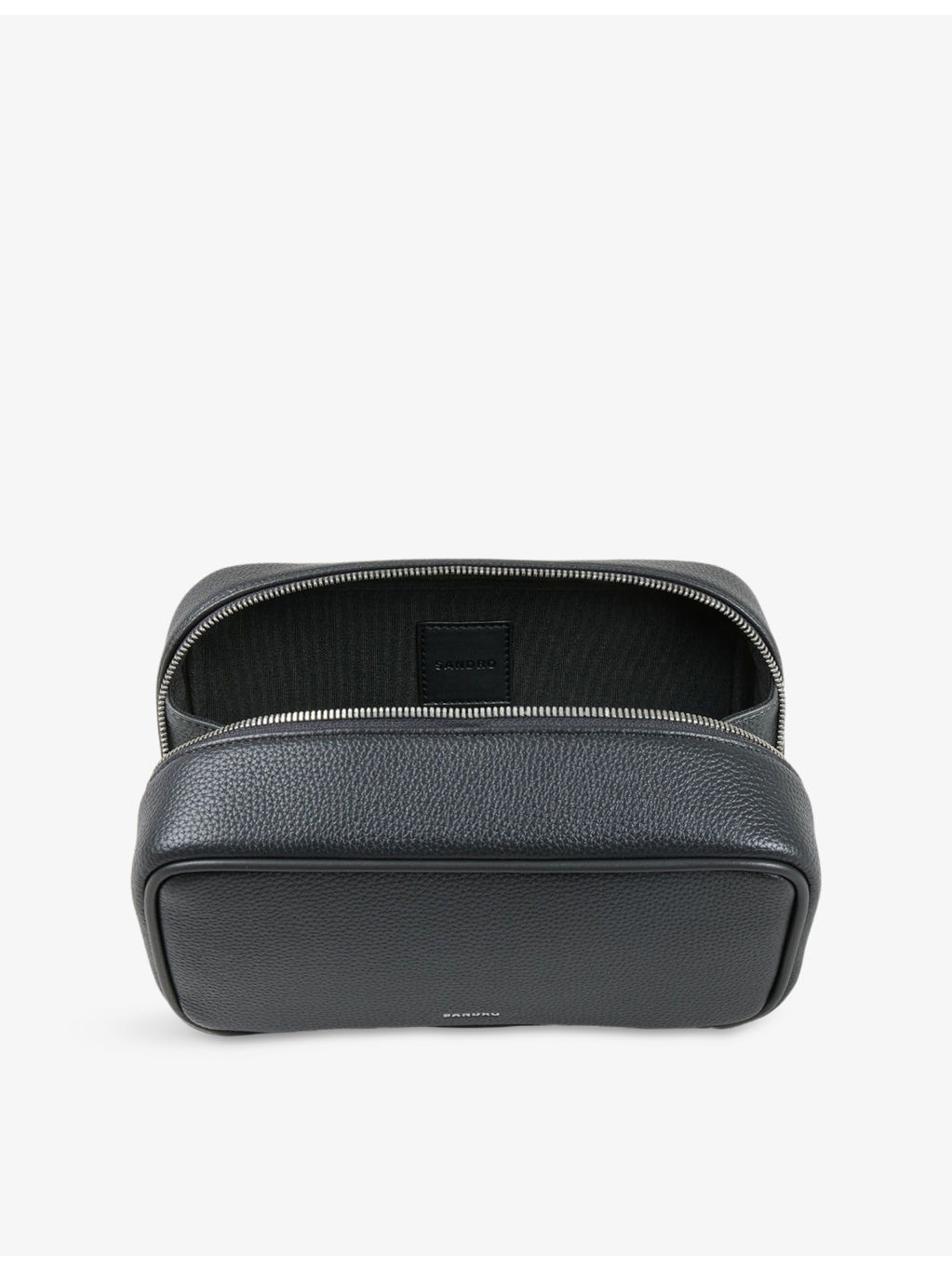 Top handle grained faux-leather wash bag - 4