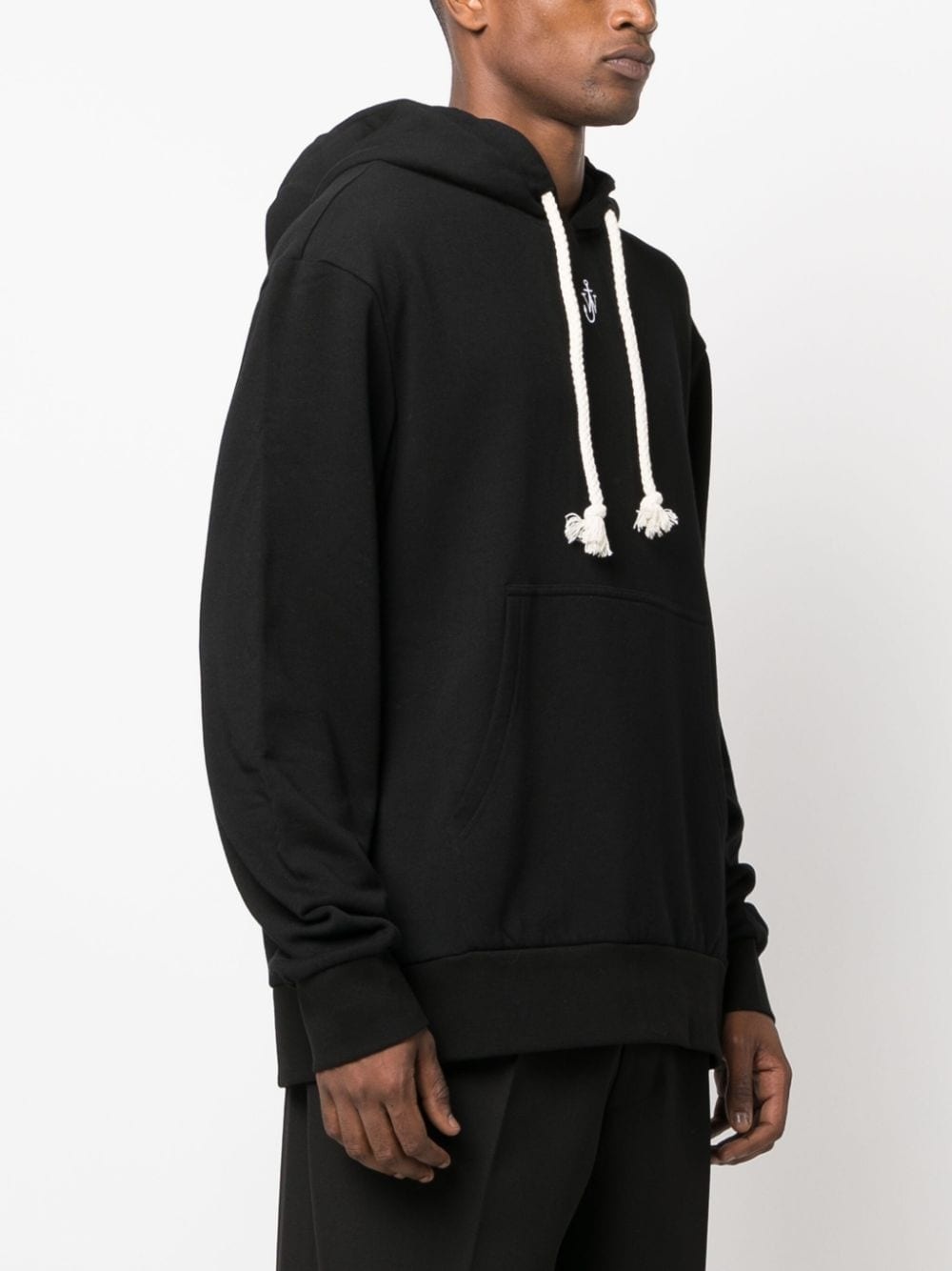 logo-embroidered drawstring hoodie - 3