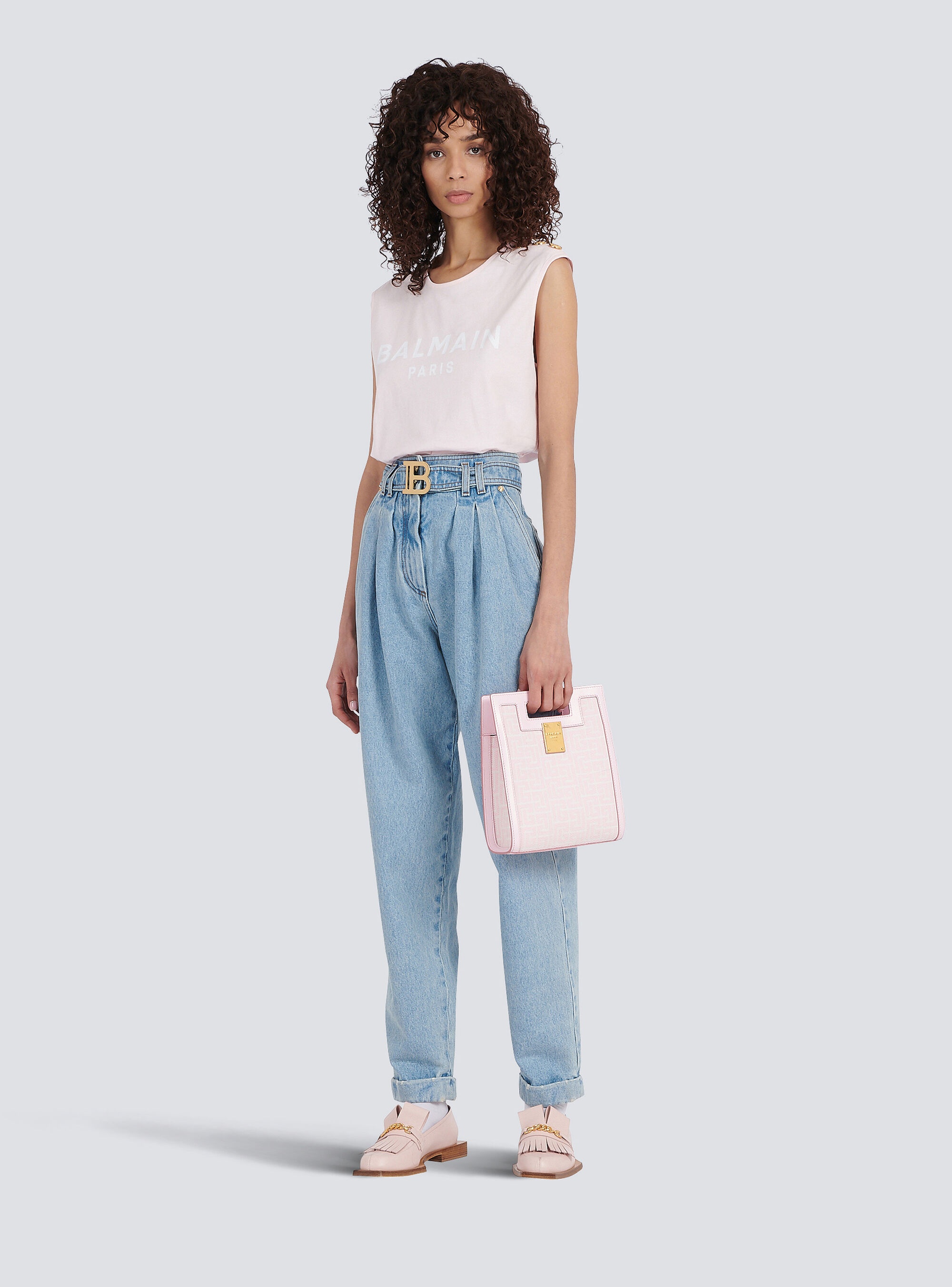 Boyfriend cut eco-designed jeans with Balmain buckle - 2