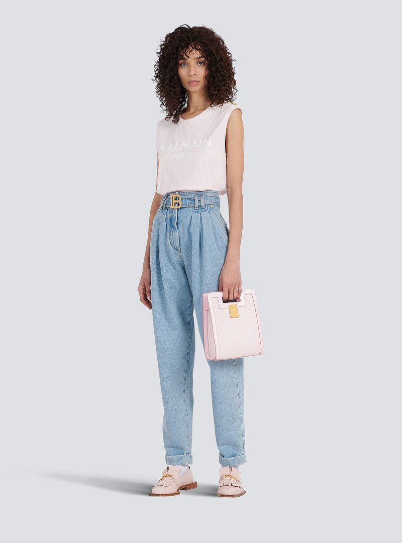 Balmain Boyfriend cut eco-designed jeans with Balmain buckle outlook