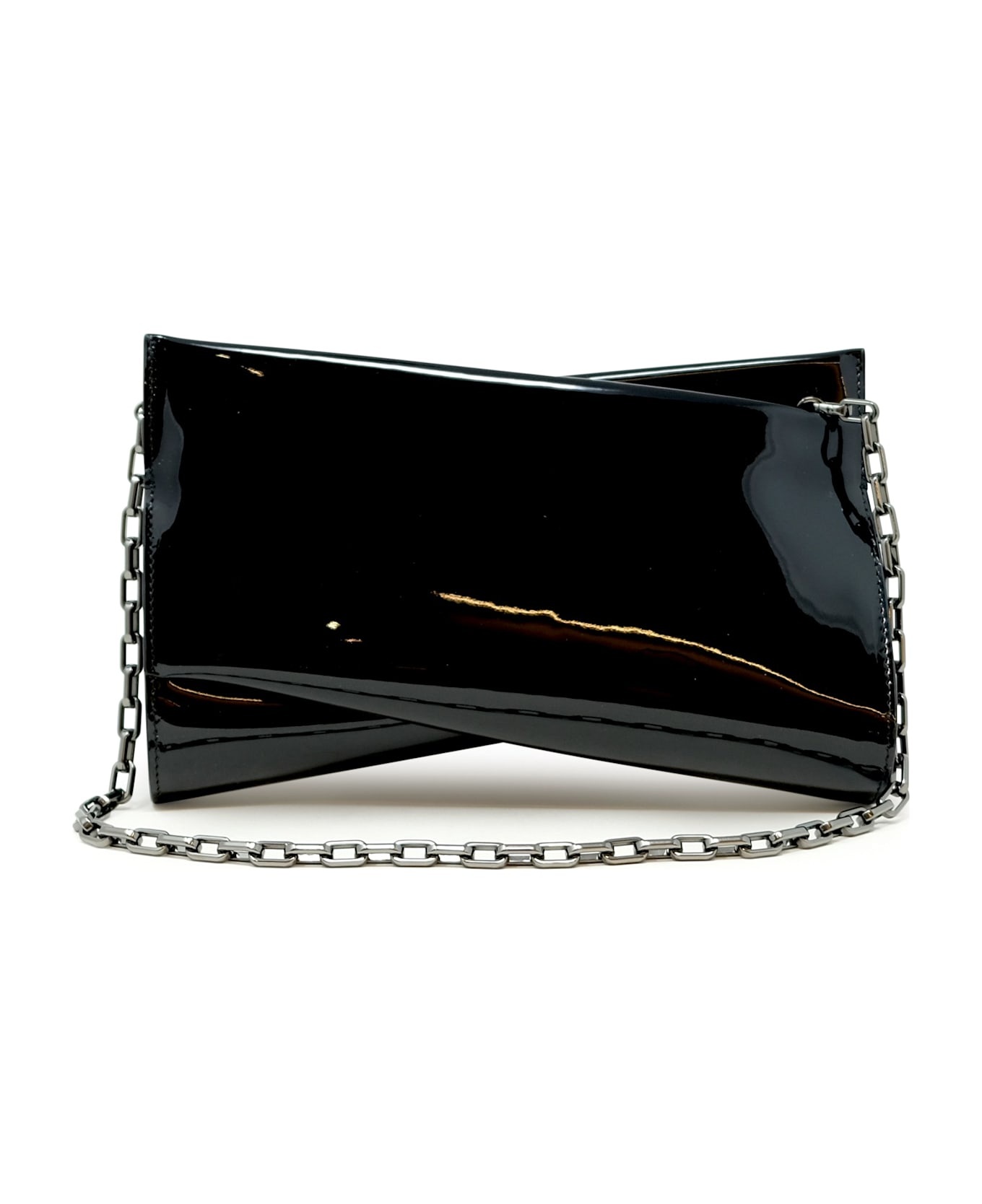 Christian Louboutin Black Patent Loubitwist Clutch Bag - 1