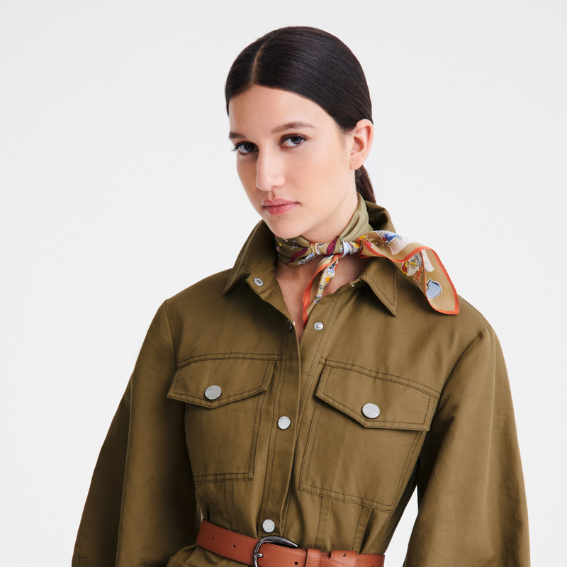 Longchamp Equestrian Tower Silk scarf 50 Artichoke - OTHER outlook