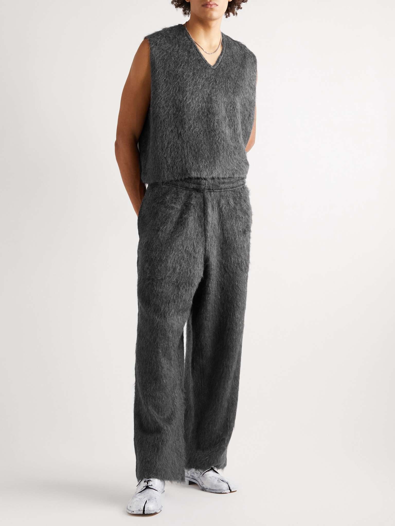 Reduced Straight-Leg Brushed-Knit Trousers - 2