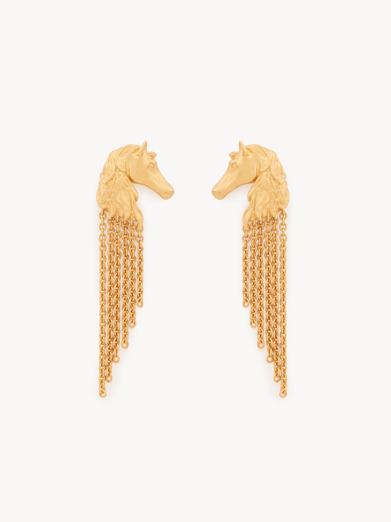 THE CHLOÉ CHAIN HORSE EARRINGS 1