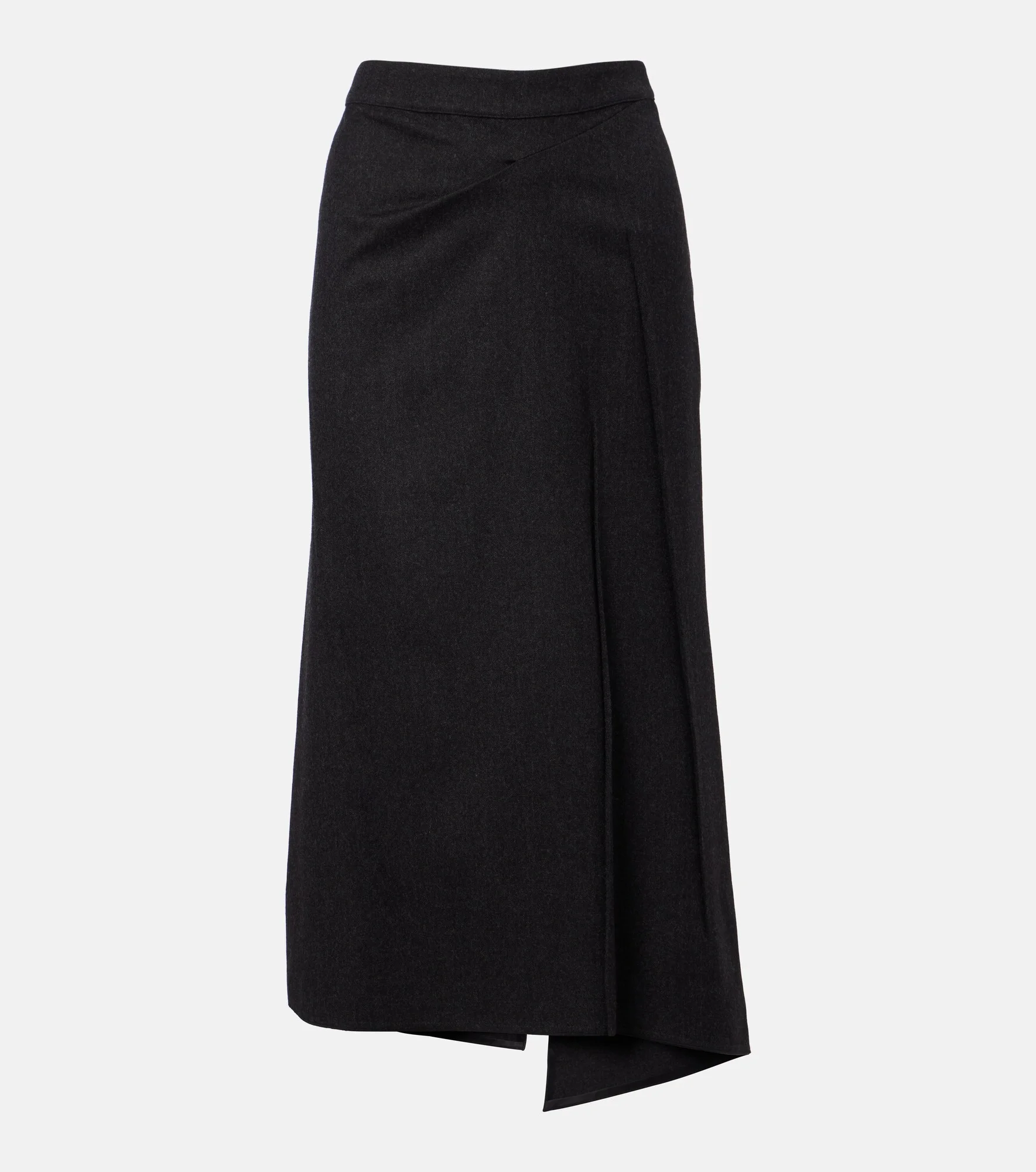 Draped virgin wool midi skirt - 1