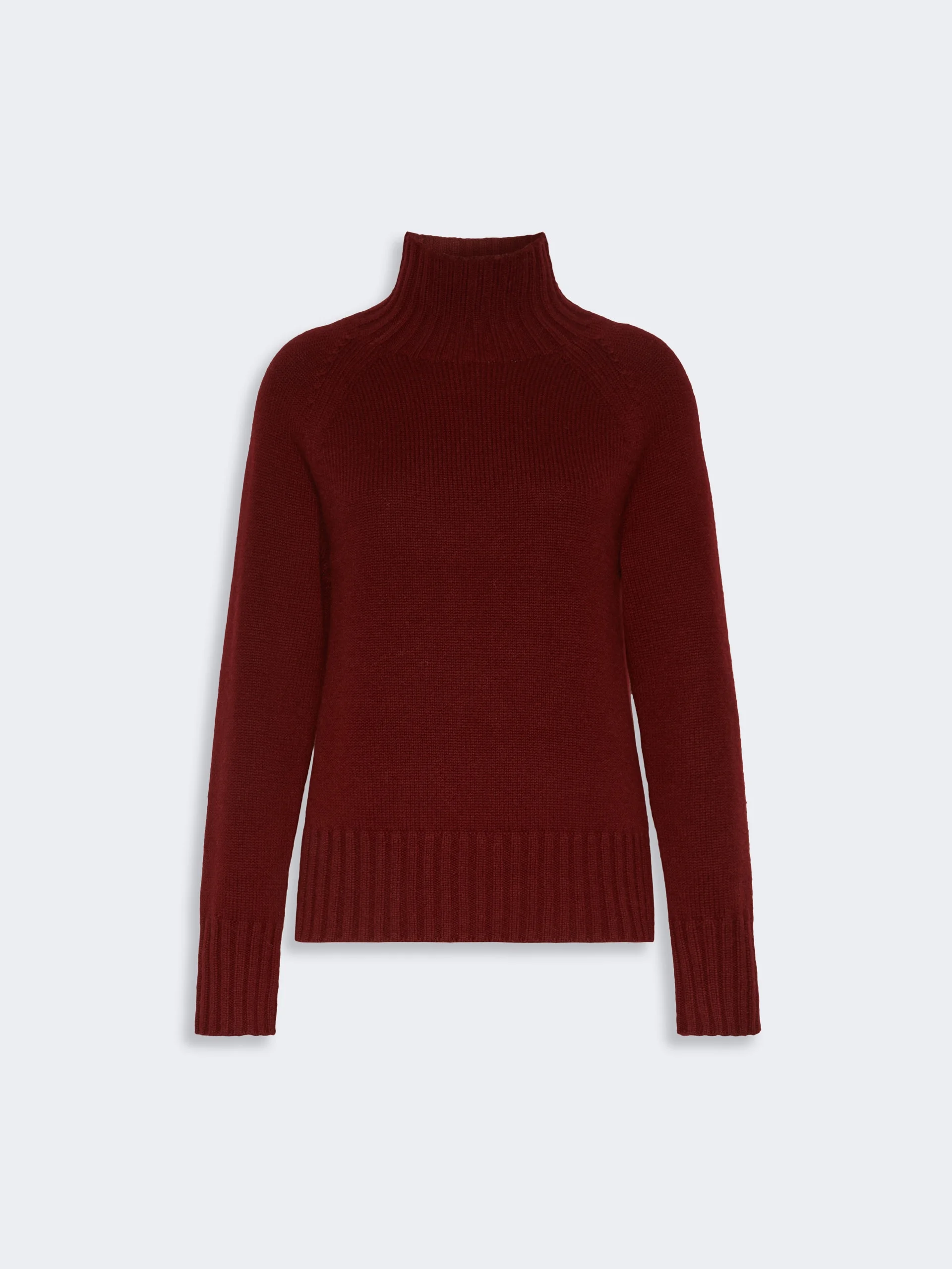 MANTOVA Wool and cashmere yarn polo-neck sweater - BORDEAUX - 1